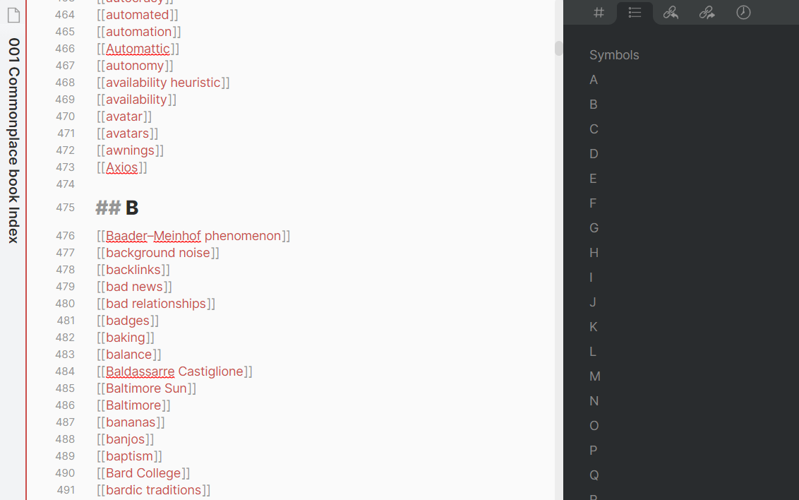 Chris Aldrich — Creating a commonplace book or zettelkasten index...